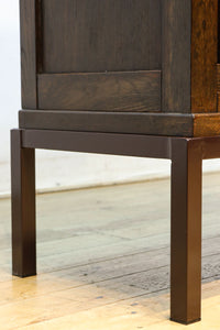 レトロガラスの煌めきが美しいアイアンフレーム付きガラスケース BB3177