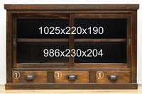 幅1076ミリ ゆらゆらガラスの温かみあるレトロガラスケース BB3178