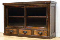 幅1076ミリ ゆらゆらガラスの温かみあるレトロガラスケース BB3178