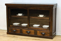 幅1076ミリ ゆらゆらガラスの温かみあるレトロガラスケース BB3178