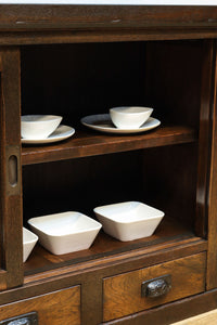 幅1076ミリ ゆらゆらガラスの温かみあるレトロガラスケース BB3178