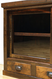 幅1076ミリ ゆらゆらガラスの温かみあるレトロガラスケース BB3178