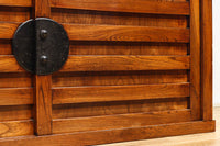 見事な杢目の素晴らしい面持ちの全面総欅越後帳場箪笥 BB3218