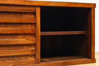 見事な杢目の素晴らしい面持ちの全面総欅越後帳場箪笥 BB3218