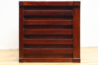 見事な杢目の素晴らしい面持ちの全面総欅越後帳場箪笥 BB3218