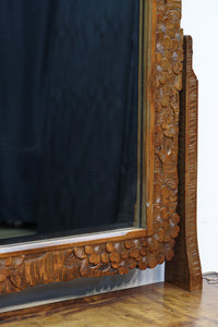 桜の木が引き出し前面に美しく描かれた軽井沢彫りの鏡台 BB3236