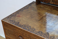 桜の木が引き出し前面に美しく描かれた軽井沢彫りの鏡台 BB3236