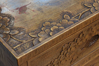 桜の木が引き出し前面に美しく描かれた軽井沢彫りの鏡台 BB3236