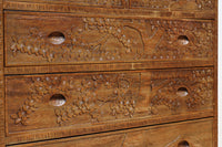 桜の木が引き出し前面に美しく描かれた軽井沢彫りの鏡台 BB3236