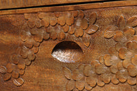 桜の木が引き出し前面に美しく描かれた軽井沢彫りの鏡台 BB3236