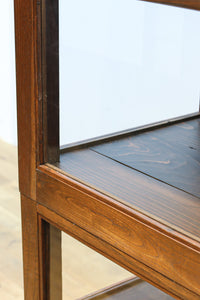 昭和レトロ!! タイルの細工がお洒落なオークガラスケース BB3237