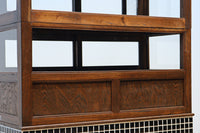 昭和レトロ!! タイルの細工がお洒落なオークガラスケース BB3237