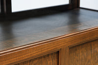 昭和レトロ!! タイルの細工がお洒落なオークガラスケース BB3237