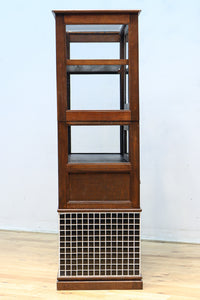 昭和レトロ!! タイルの細工がお洒落なオークガラスケース BB3237