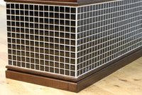 昭和レトロ!! タイルの細工がお洒落なオークガラスケース BB3237