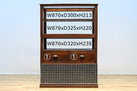 昭和レトロ!! タイルの細工がお洒落なオークガラスケース BB3237