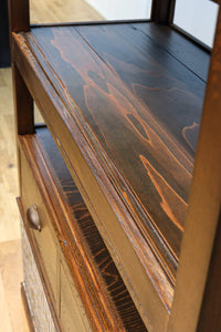 昭和レトロ!! タイルの細工がお洒落なオークガラスケース BB3237