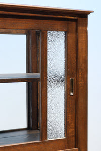 昭和レトロ!! タイルの細工がお洒落なオークガラスケース BB3237