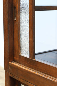 昭和レトロ!! タイルの細工がお洒落なオークガラスケース BB3237