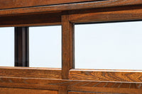 昭和レトロ!! タイルの細工がお洒落なオークガラスケース BB3237