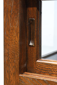 昭和レトロ!! タイルの細工がお洒落なオークガラスケース BB3237