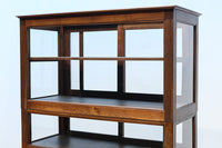 昭和レトロ!! タイルの細工がお洒落なオークガラスケース BB3237