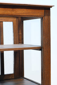 昭和レトロ!! タイルの細工がお洒落なオークガラスケース BB3237