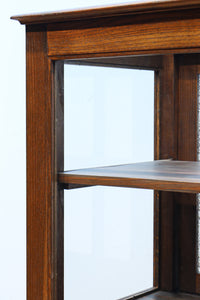 昭和レトロ!! タイルの細工がお洒落なオークガラスケース BB3237