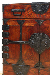 江戸時代寛政四年!!全面総欅仙台帳場箪笥 BB3238