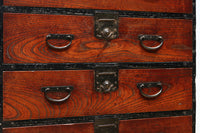 味わい深い古色に包まれたアイアンフレーム付き最上小箪笥 BB3240