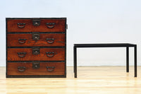 味わい深い古色に包まれたアイアンフレーム付き最上小箪笥 BB3240