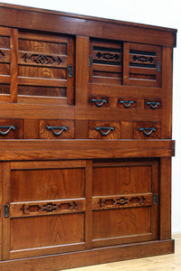 極上前面総けやき!!型変わり9尺近江水屋箪笥 BB3243