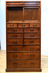 大珍品‼ 当時の生活の知恵から生まれた三面収納•両面使い階段箪笥 BB3244