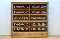 美しい木地色の風合いにゆらゆらガラスが映える前面オークガラスケース BB3245