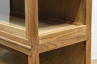 美しい木地色の風合いにゆらゆらガラスが映える前面オークガラスケース BB3245