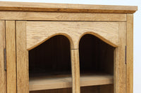 木地色に扉デザインも素敵なアールデコ調レトロガラスケース BB3248