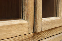 木地色に扉デザインも素敵なアールデコ調レトロガラスケース BB3248