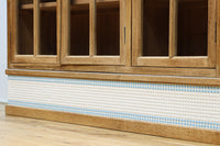 木地色に扉デザインも素敵なアールデコ調レトロガラスケース BB3248