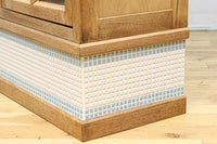 木地色に扉デザインも素敵なアールデコ調レトロガラスケース BB3248