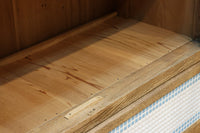 木地色に扉デザインも素敵なアールデコ調レトロガラスケース BB3248