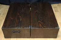 珍品!! 味わいある風合いをした引き違い戸のスタッキング式ガラスケース BB3249