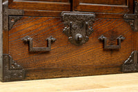 江戸時代!! 上品な欅杢目の流れる品格漂う酒田帳場箪笥 BB3250