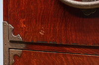 稀少幅サイズ‼︎美しい光沢感が時代の貫禄を感じさせるアイアンフレーム付き二本松衣裳箪笥 BB3254