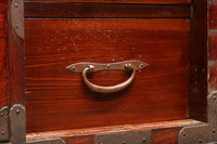丸型の装飾金具で格調高いアイアンフレーム付き稀少サイズ二本松衣裳箪笥 BB3255