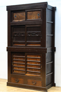 稀少サイズ!! 渋みを増した古色の風格漂う3尺京水屋箪笥 BB3260