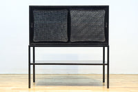 ダイヤガラスが煌めくレトロモダンなアイアンフレーム付きガラスケース BB3312