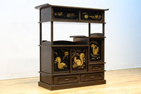 角野岩次作 栗鼠の美しい描写に和の趣き漂う素敵な飾り棚 BB3321