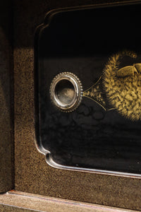 角野岩次作 栗鼠の美しい描写に和の趣き漂う素敵な飾り棚 BB3321