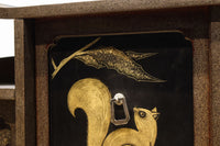 角野岩次作 栗鼠の美しい描写に和の趣き漂う素敵な飾り棚 BB3321