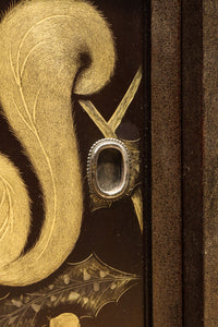 角野岩次作 栗鼠の美しい描写に和の趣き漂う素敵な飾り棚 BB3321